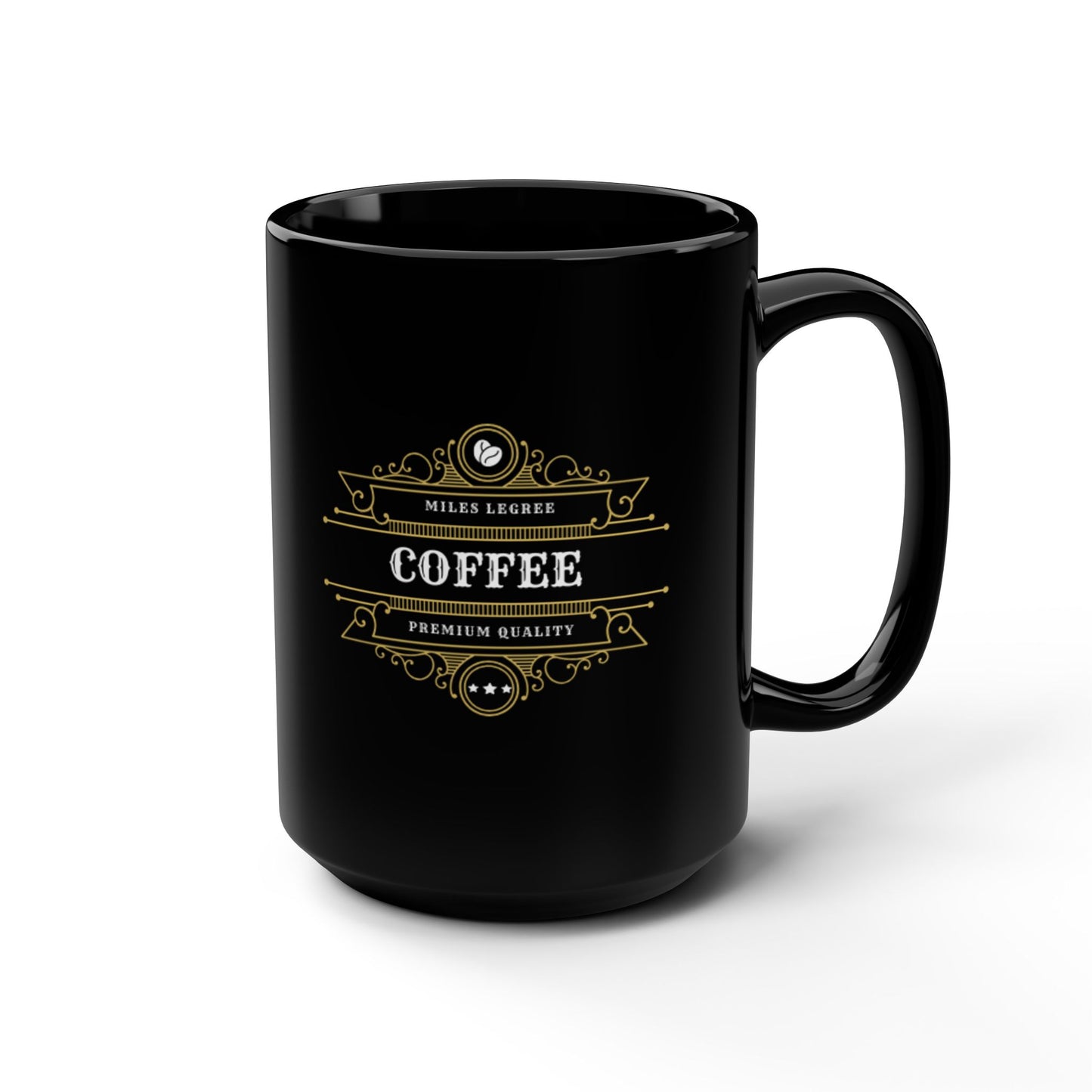 Elegant Black Coffee Mug - 15oz Premium Quality