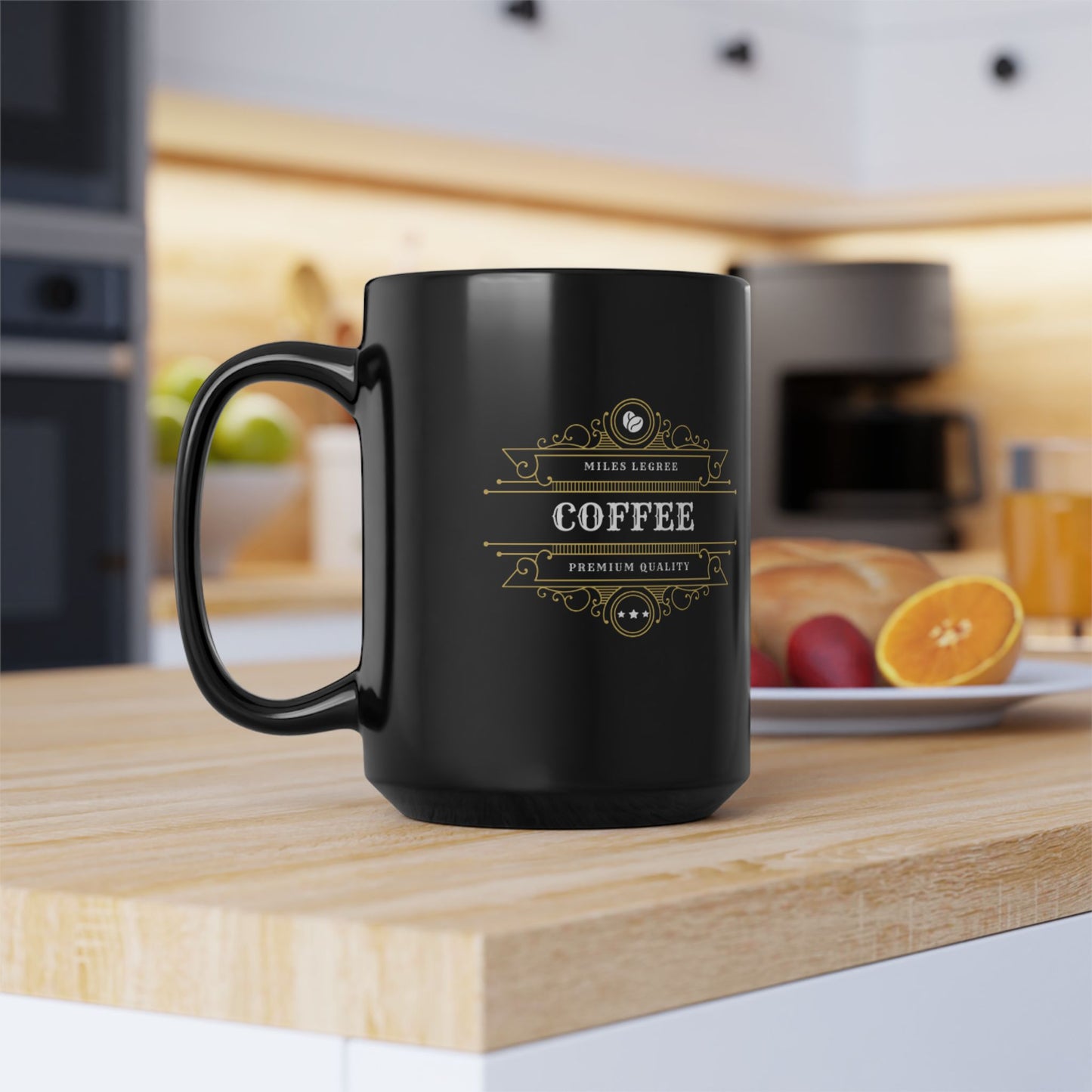 Elegant Black Coffee Mug - 15oz Premium Quality