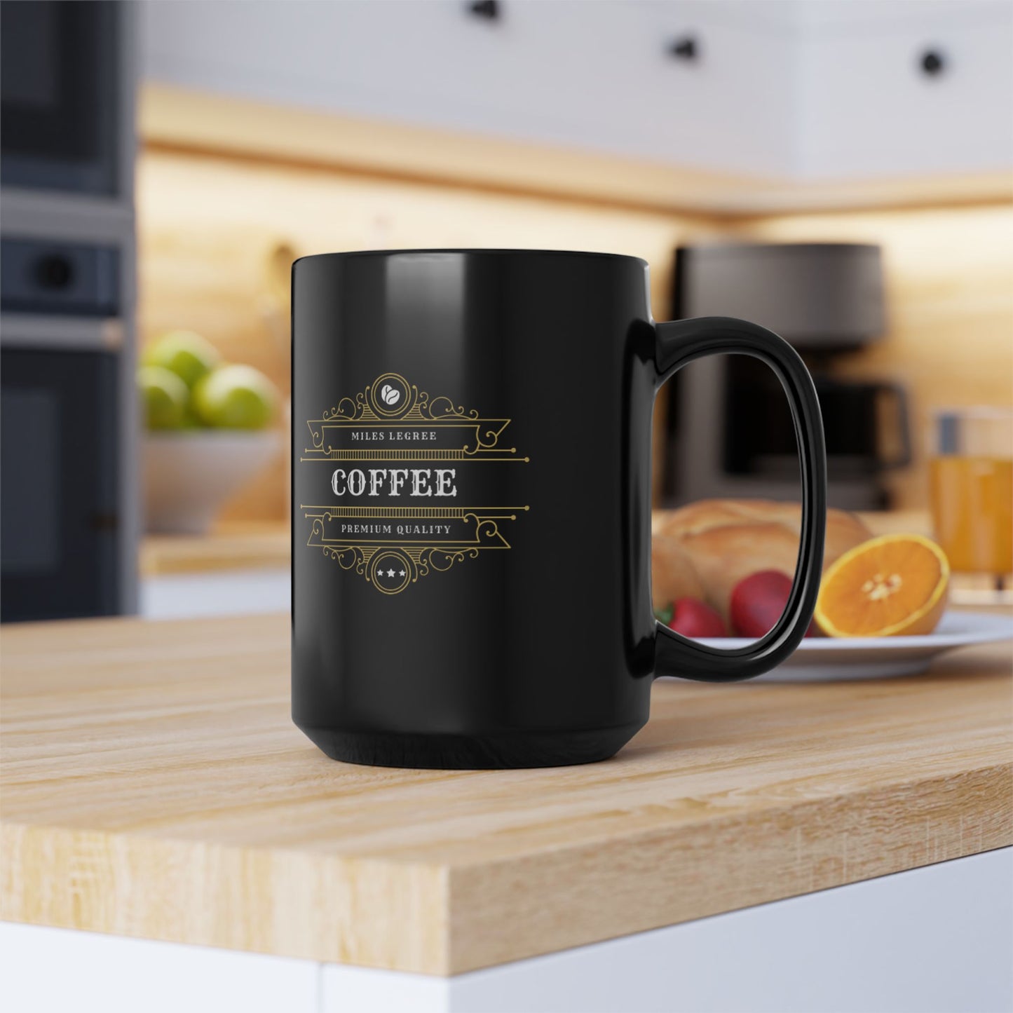 Elegant Black Coffee Mug - 15oz Premium Quality