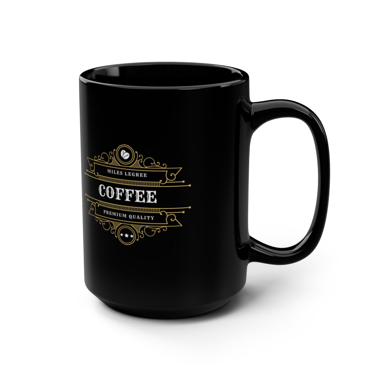 Elegant Black Coffee Mug - 15oz Premium Quality