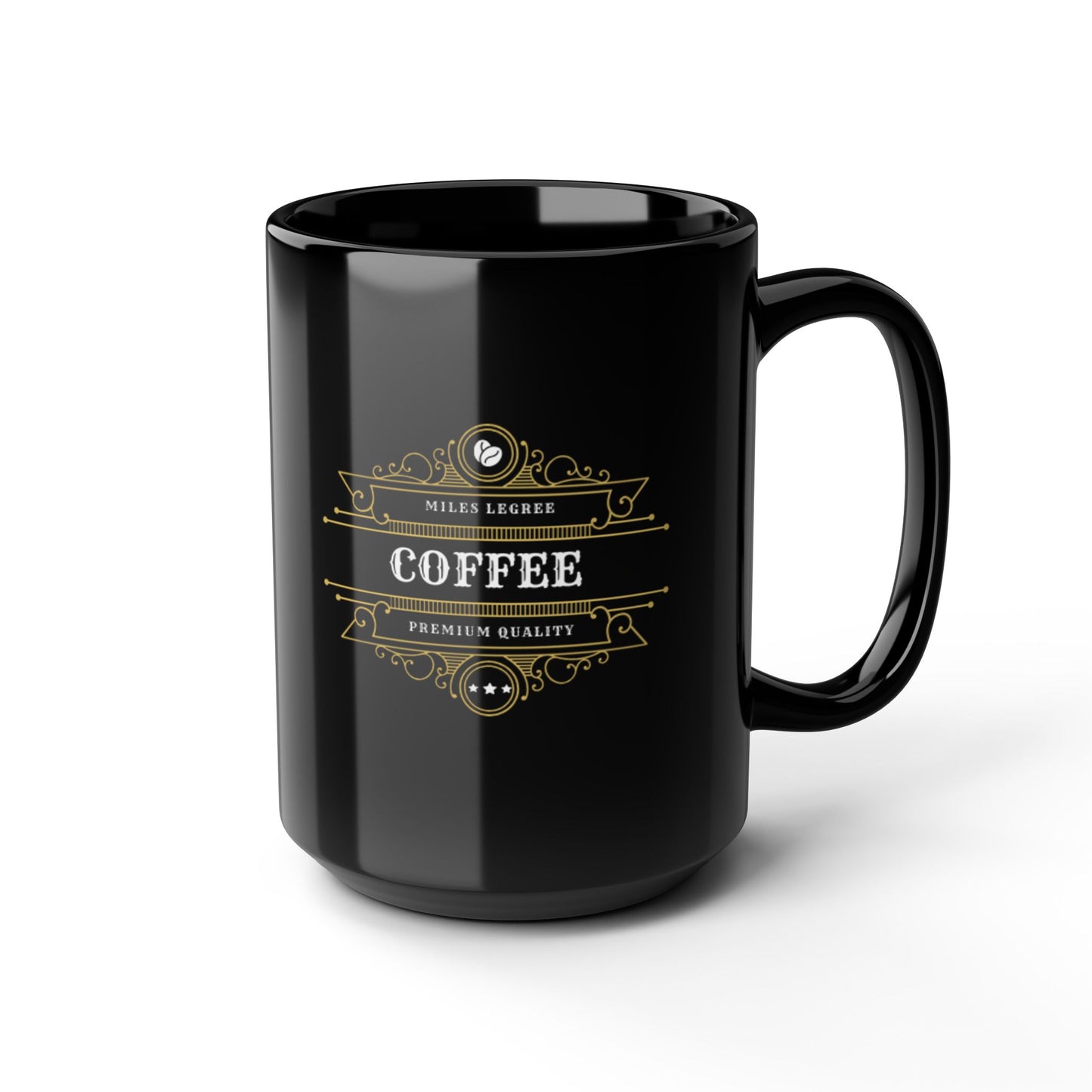 Elegant Black Coffee Mug - 15oz Premium Quality